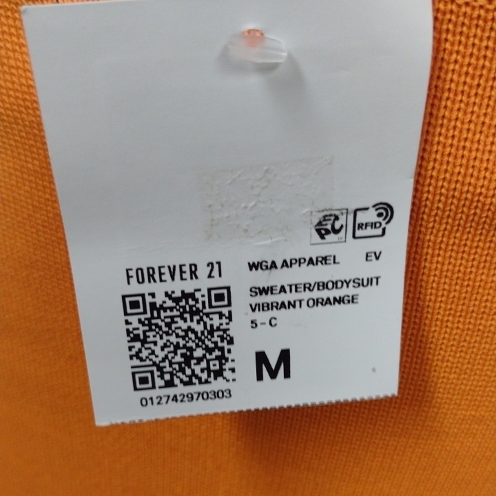 Forever 21 Vibrant Orange Cross-Neck Bodysuit - Picture 5 of 9